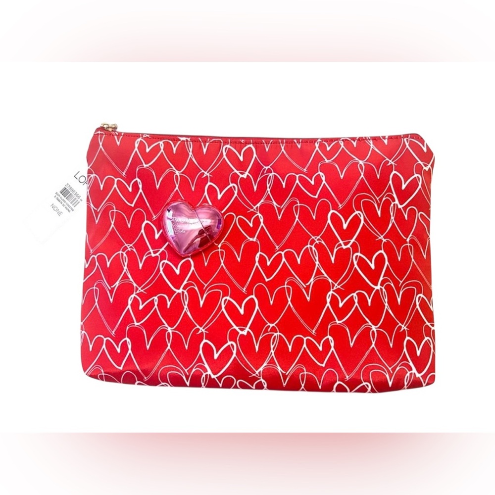 Romantic Heart Makeup Bag & Strawberry Pound Cake Lip Oil Gift Set